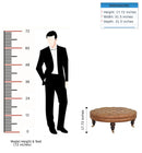 Buffalo - Round Ottoman With Castor Legs - Brown by HouseOfZazla