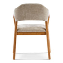 Indoor Upholstered Dining Chair Set of 2 - Oatmeal / Teak by HouseOfZazla
