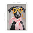 Vacation Day Puppy Wall Decor, Graphic Art Print On Wrapped Canvas - Pink / Black by HouseOfZazla