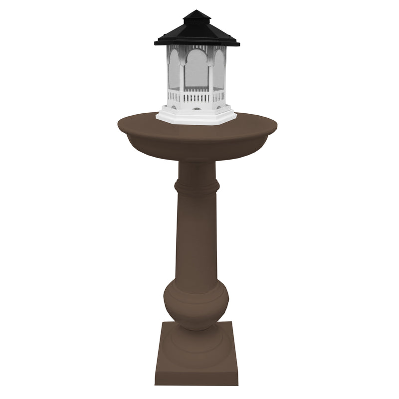 Modern Round Cast Aluminum Metal 40-in Bird Bath and Bird Feeder Combo