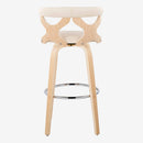 Gardenia - Contemporary Fixed Height Barstool With Swivel With Round Footrest (Set of 2) by HouseOfZazla