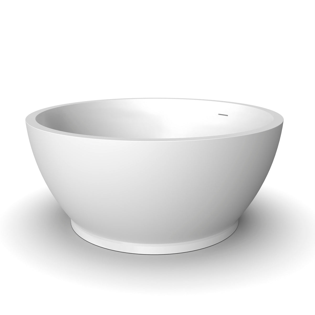 52.7 Inch Round Freestanding Solid Surface Soaking Bathtub, photo 3 of 9