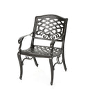 Luminea Outdoor Aluminum Dining Chair with Scroll Design, Bronze by HouseOfZazla
