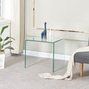 Tempered Bent Glass Sidetable, Transparent End Table, Sofa Table, Premium Glass, Multi Purpose Design - Transparent by HouseOfZazla