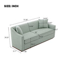 3 Seater Sofa With Wrap Around Armrests And Throw Pillows
