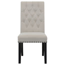 Alana Velvet Upholstered Dining Side Chair Sand (Set of 2)
