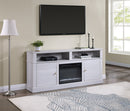 Terra - TV Stand Console With Fireplace - White Walnut by HouseOfZazla