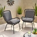Outdoor Wicker Club Chair With Cushions (Set of 2) by HouseOfZazla