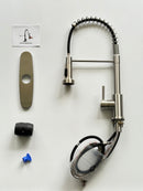 Brushed Nickel Kitchen Faucet with Pull Down Sprayer