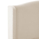 King Size Bed Frame with Upholstered Teddy Velvet Headboard