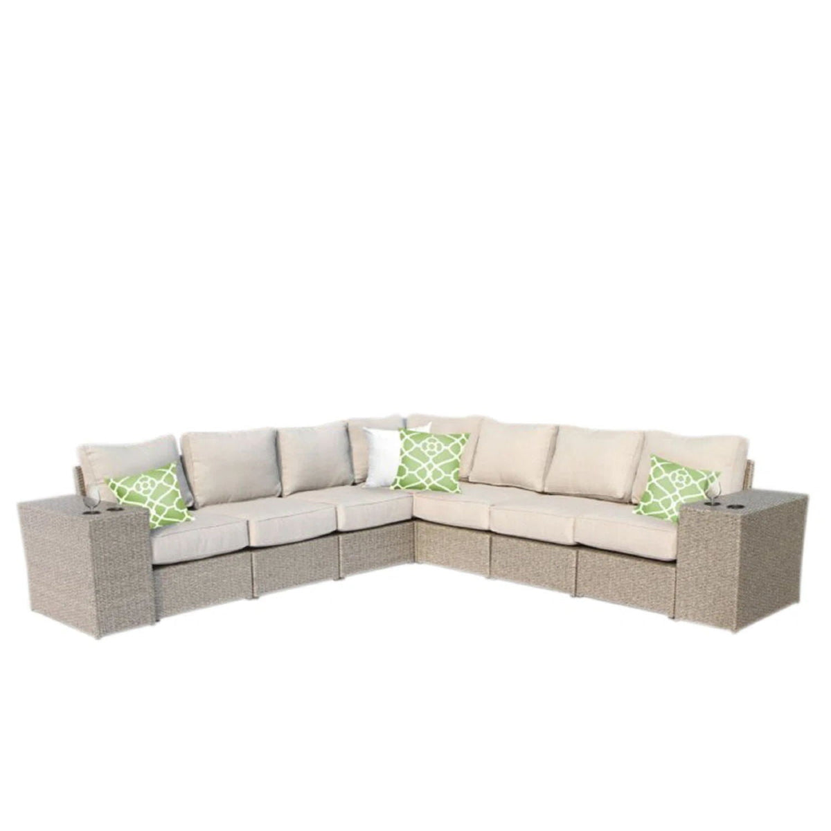 Rattan Sectional Sofa Set With Cushions, photo 5 of 37