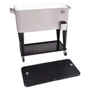 80 Quart Patio Rolling Stainless Steel Ice Beverage Cooler by LJGDeals
