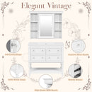 Bathroom Vanity With Medicine Cabinet, Storage Cabinet With 4 Drawers, Adjustable Shelf Mirror by Unique Piece Furniture