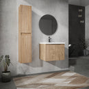 24" Wall-Mounted Bathroom Vanity With Sink and Side Cabinet