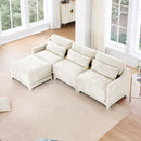 Stylish Sofa With Ottoman And Lumbar Pillows, Ergonomic Design by HouseOfZazla