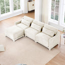 Stylish Sofa With Ottoman And Lumbar Pillows, Ergonomic Design