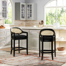 Americana - Mid-Century Modern Cane Back Counter Stool by HouseOfZazla