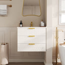 Wall Mounted Floating Cabinet With Double Drawer, Rectangular Sink by HouseOfZazla