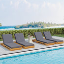Lounge Chaise Set, Acacia Solid Wood with Lounge Cushion