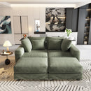 Convertible Deep Seat Sofa With Soft Pillows And Ottomans by HouseOfZazla