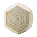 18x18x21 Hexagonal Capes Capiz Stool Cream/Yellow