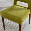 Accent Chairs Set of 2, Velvet Chairs with Solid Woood, Upholstered Dining Chairs for Living Room, Kitchen, Bedroom, Beauty Room,Dining room-Fruit Green