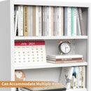 Bookcase Tall 5-Tier Adjustable Storage Shelf With Door Deep - White by HouseOfZazla