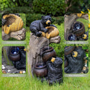 Bear Outdoor Water Fountain with LED Lights