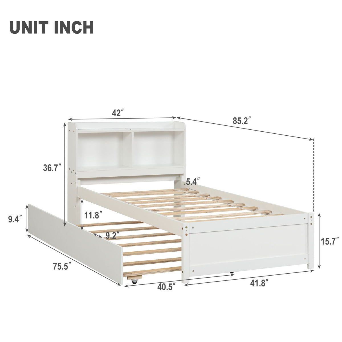 Twin Bed With Trundle, Bookcase, photo 11 of 12