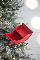 Iron Sleigh Large, Distressed Christmas Santa Sleigh Holiday Decoration by Unique Piece Furniture