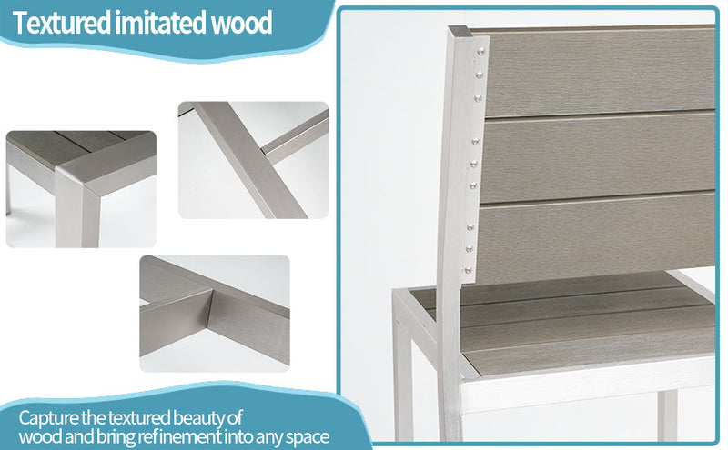 All aluminum bar counter and bar chair set for Patio Garden Outdoor