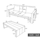 3 Seater Patio Set, Outdoor Sofa & Coffee Table Set