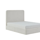 Canter Tall Headboard Upholstered Bed in Pearl White Chenille, Queen Size by HouseOfZazla