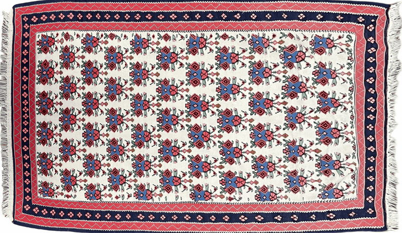 3x5 Vintage Kurdish Senneh Kilim Rug 3 x 5 Heirloom Rug Flatweave Antique Rug Playroom Rug Collectible Rug Beige Kilim