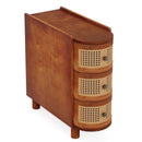 Narrow 3 Drawer End Table, Compact Nightstand For Living Room - Brown Oak by HouseOfZazla