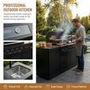 84.7 Inch 4-Burner Deluxe Stainless Steel Propane Gas Outdoor Kitchen Barbecue Island Grill by HouseOfZazla