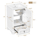 Bathroom Vanity With Sink, Soft Close Door, Adjustable U-Shaped Shelf