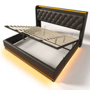 Upholstered Bed, 360 Surround LED Function, Remote Control, Hydraulic Storage Bed With USB, Type-C Charging (Without Mattress) by HouseOfZazla