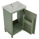 Modern Small Bathroom Vanity Cabinet With Ceramic Basin, Ample Storage, 1 Soft Close Door by HouseOfZazla