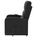 Royston - Upholstered Power Lift Recliner With Remote Comfort - Black by HouseOfZazla