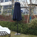 14.8 Ft Double Sided Outdoor Umbrella Rectangular Large with Crank (Navy Blue)