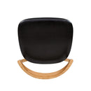 Raven - Stacking Sculpted Oak Dining Chair - Warm Natural Brown / Black