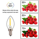 E14 clear glass dimmable led filament bulb dining room candle light by Decorbites