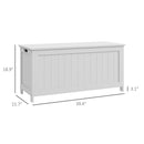 39.4" Storage Chest w/ 2 Safety Hinges, Wooden Box, White