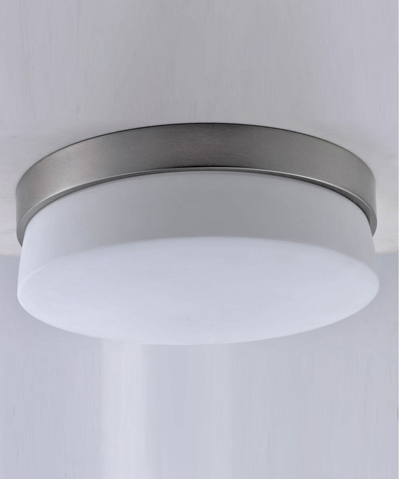 Flux 11"W 1-Light LED Flush Mount Light Fixture Satin Silver Finish by Maxim