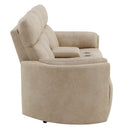 Elison - Motion Loveseat With Console - Dark Beige Polish Microfiber by Unique Piece Furniture