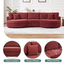 Modern 3 Seater Upholstered Sofa With Curved Design by HouseOfZazla