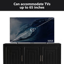 TV Stand For TVs Up To 65", Modern Entertainment Center Media Console Cabinet With 2 Spacious Storage Space, Solid Wood Legs For Living Room by HouseOfZazla
