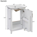 Modern Small Bathroom Vanity Cabinet With Ceramic Basin, Ample Storage, 1 Soft Close Door by Unique Piece Furniture