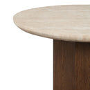 Leonardo - Dining Table - Travertine Top & Dark Oak by Unique Piece Furniture
